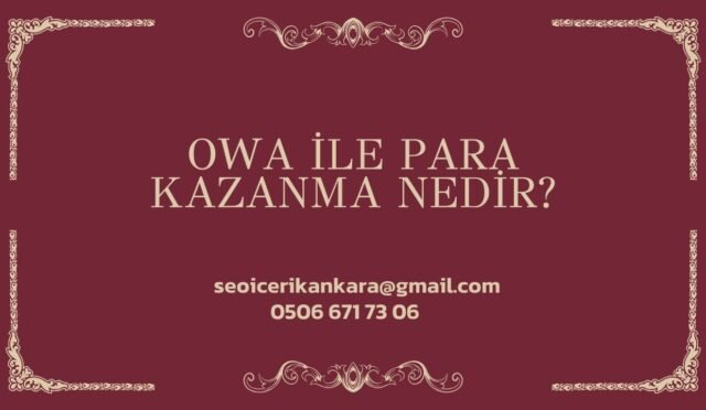 OWA ile Para Kazanma Nedir?